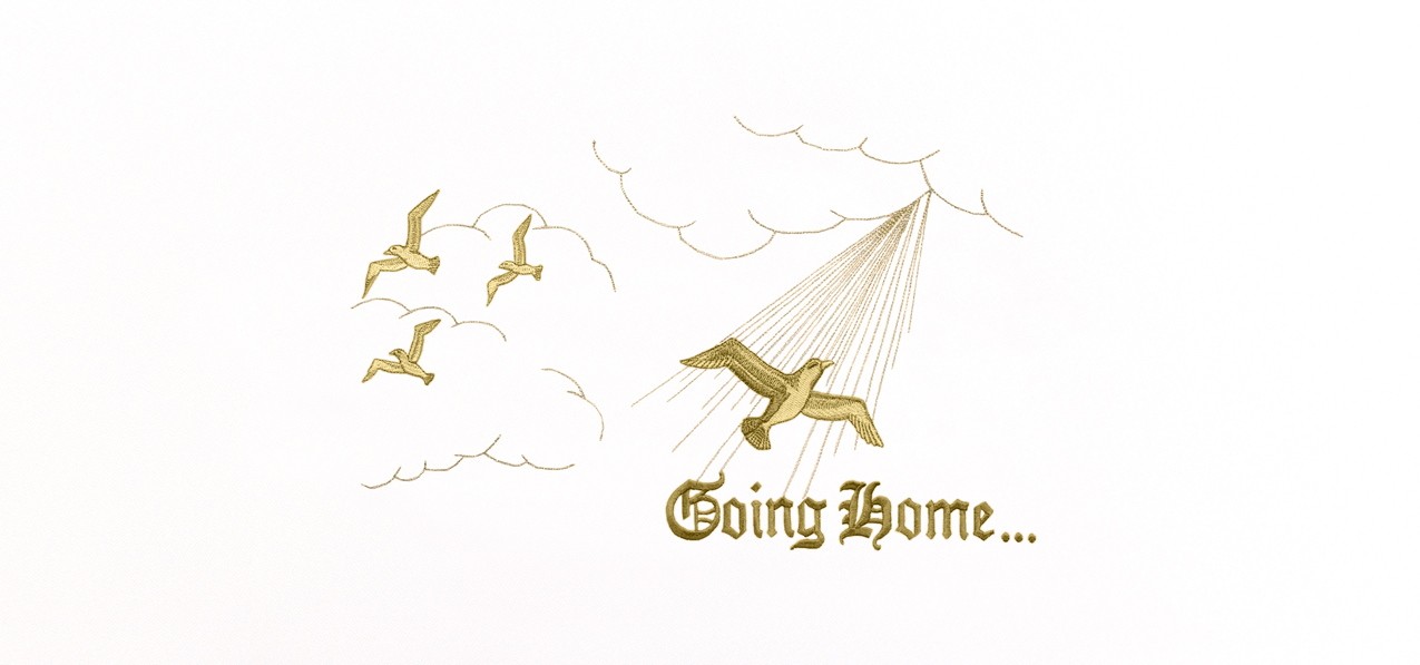 Going Home Gold White Faux
